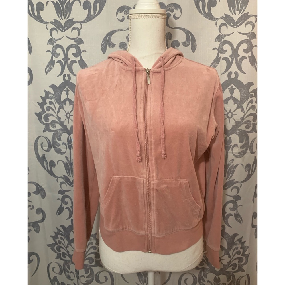 Soft Pink Velour Hoodie and Jogger Bottom Set